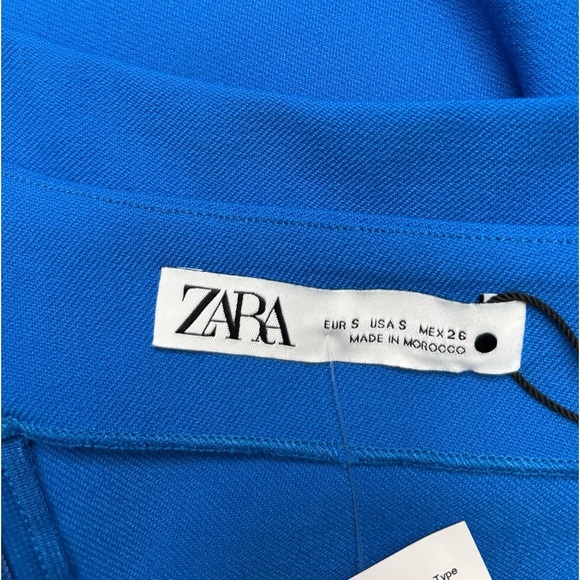 ZARA, Zara Mid-Blue Viscose Blend Asymmetric Top, Small - Picture 5 of 10